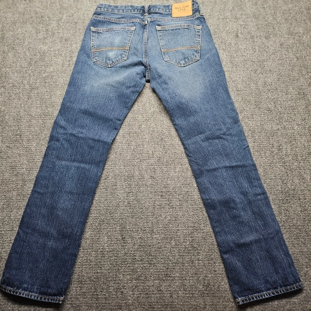 Abercrombie & Fitch Mens Straight Leg Blue Jeans 30x30 1F5343 Cotton Denim
